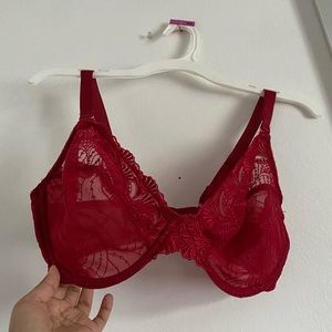 BALI 38DD red lace bra